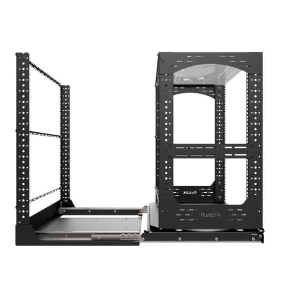 19" Auszieh- und drehbares Rack 16RU, 200kg Traglast, 490B x 510T x 785H