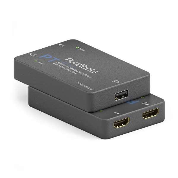 PureTools - HDMI2.0 Video Capture - 4K 60Hz HDMI to USB3.2 Conversion Tool, HDMI 2.0 (18Gbps) to USB 3 (5Gbps) mit HDMI Loop Out
