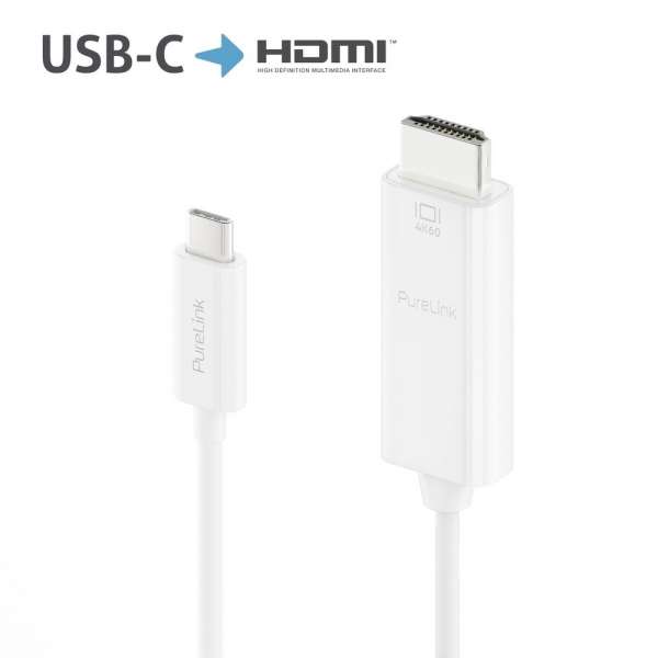 USB-C auf HDMI Kabel - 4K60 - iSerie - weiß - 1,50m