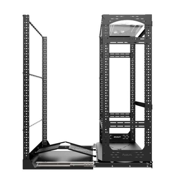 19" Auszieh- und drehbares Rack 28RU, 200kg Traglast, 490B x 608T x 1320H