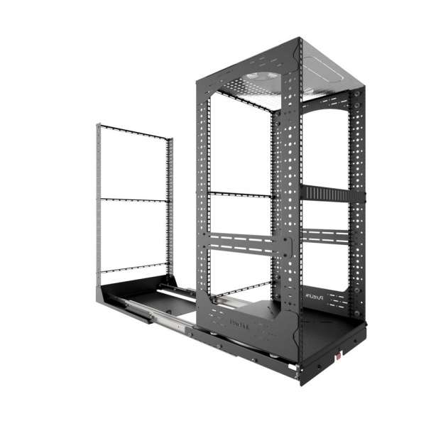 19" Auszieh- und drehbares Rack 20RU, 160kg Traglast, 490B x 510T x 963H