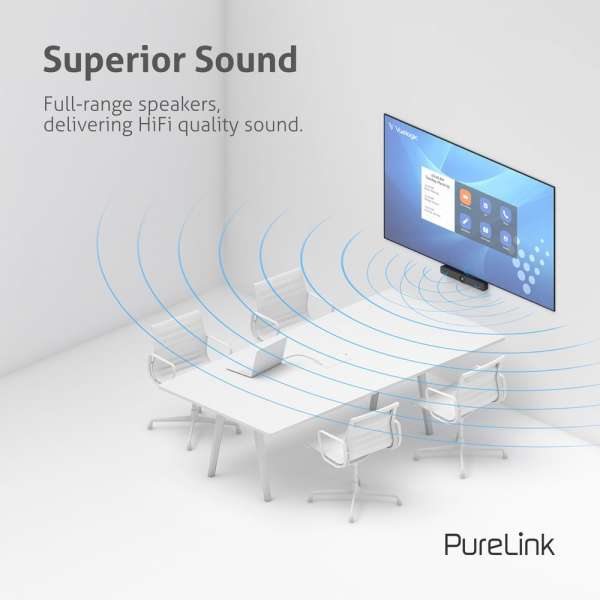 Vuelogic - Huddle Space Videobar - VB200 - All-in-one 4K Kamera, Mikrofon und Soundbar
