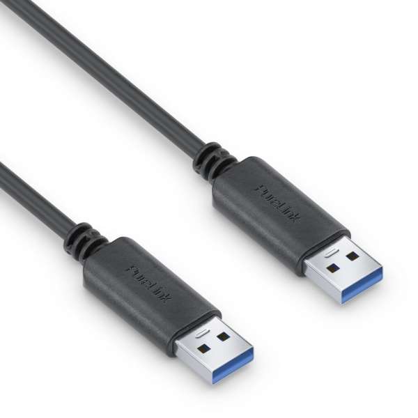 USB-A auf USB-A Kabel - 3.1 Gen 1, 3A/5V/15W, 5G - iSerie - schwarz - 2,00m