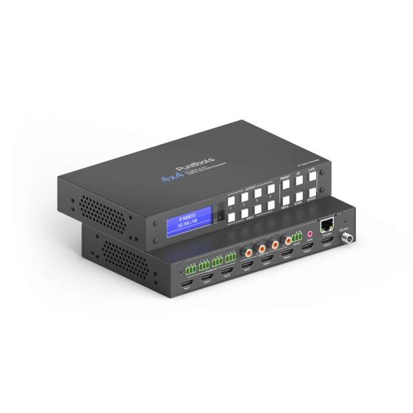 PureTools - HDMI 2.0 Matrix 4x4, 4K (60Hz 4:4:4) HDR10 und Audio Extraction
