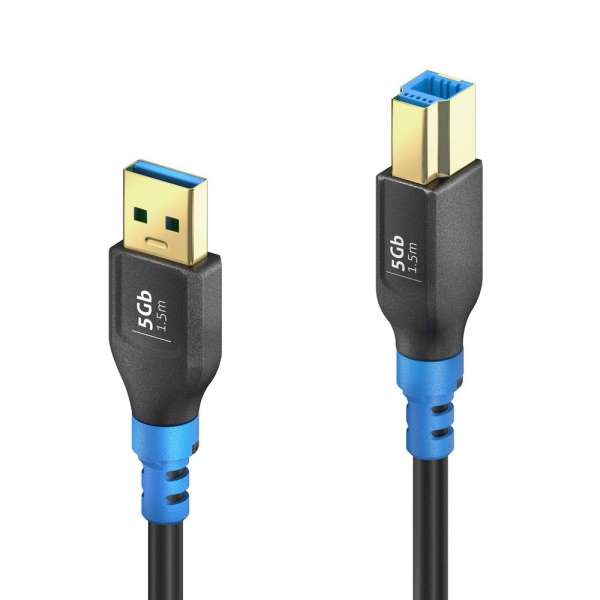FlexInstall USB-A auf USB-B Kabel USB 3.0 5Gbps 1.50m